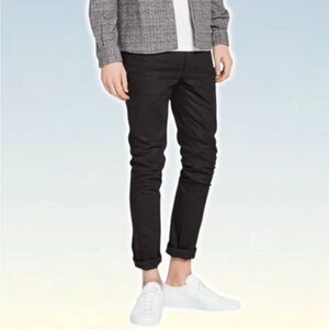 NUDIE JEANS Grim Tim Black Ring Women's Slim Straight Jeans Stretch Denim